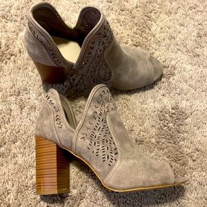Peep Toe Ankle Booties with Cut Out Detailing